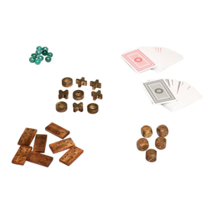 Multi-jeu Inès 23x23cm manguier et marbre