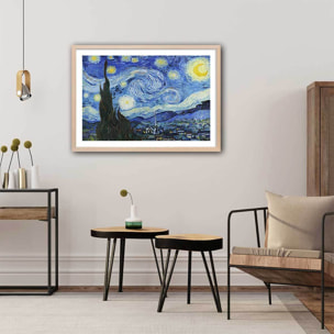 Poster La nuit étoilée - Vincent Van Gogh Affiche sous cadre bois