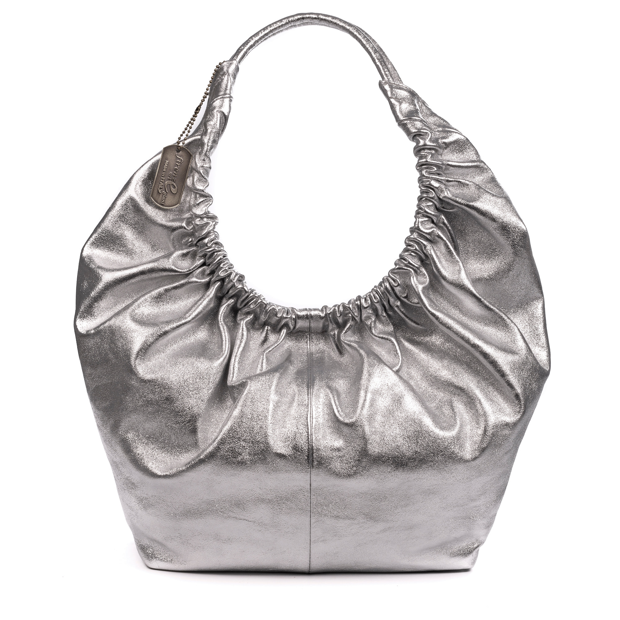 Arzignano bolso de hombro piel auténtica laminada asa grande acolchada