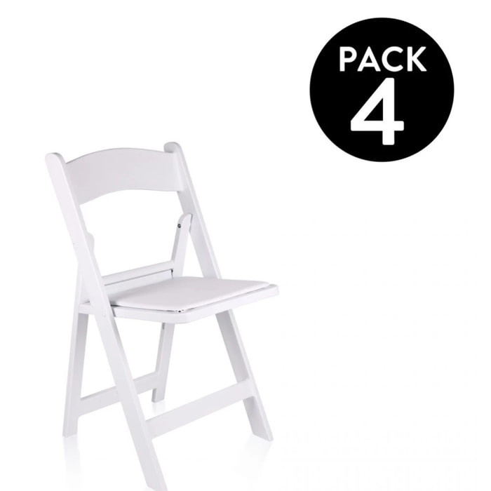 Pack 4 sillas plegables Pleggo Blanco