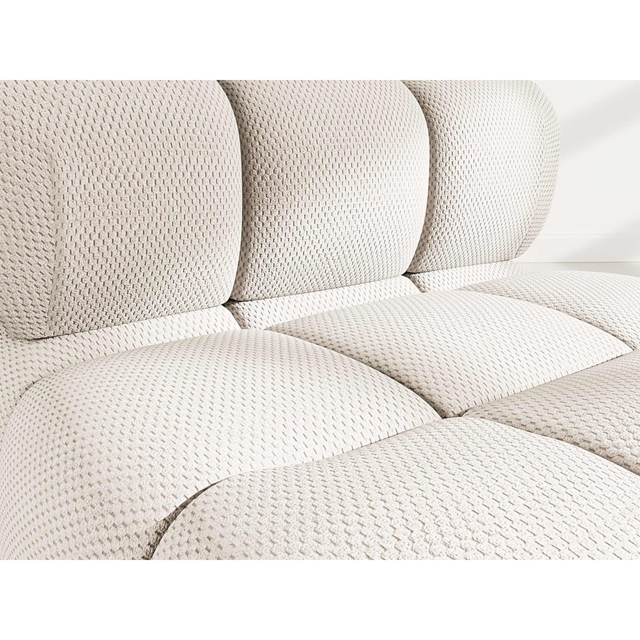 Ruby - module d'assise en velours texturé - Beige