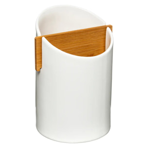 Pot à ustensiles 2 compartiments "Seramik" blanc