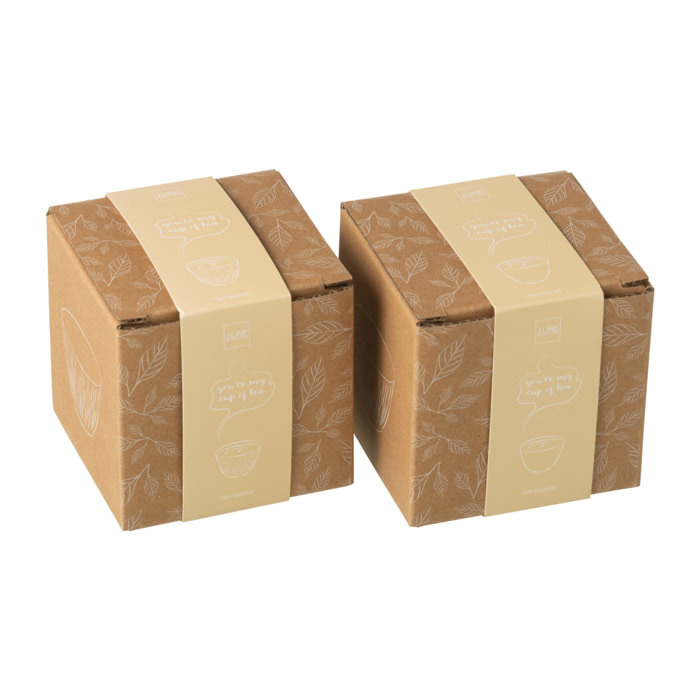 J-Line tasse - métal - beige - 2 boîtes de 2 pcs