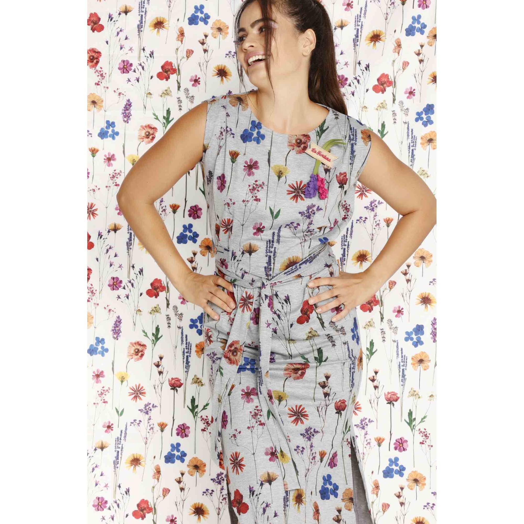 Mamatayoe Vestido Mimosa Para Mujer, Escote Redondo, Estampado