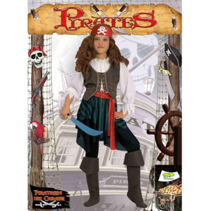 Piratessa Dei Caraibi Costume Carnevale Con Spada Bambina