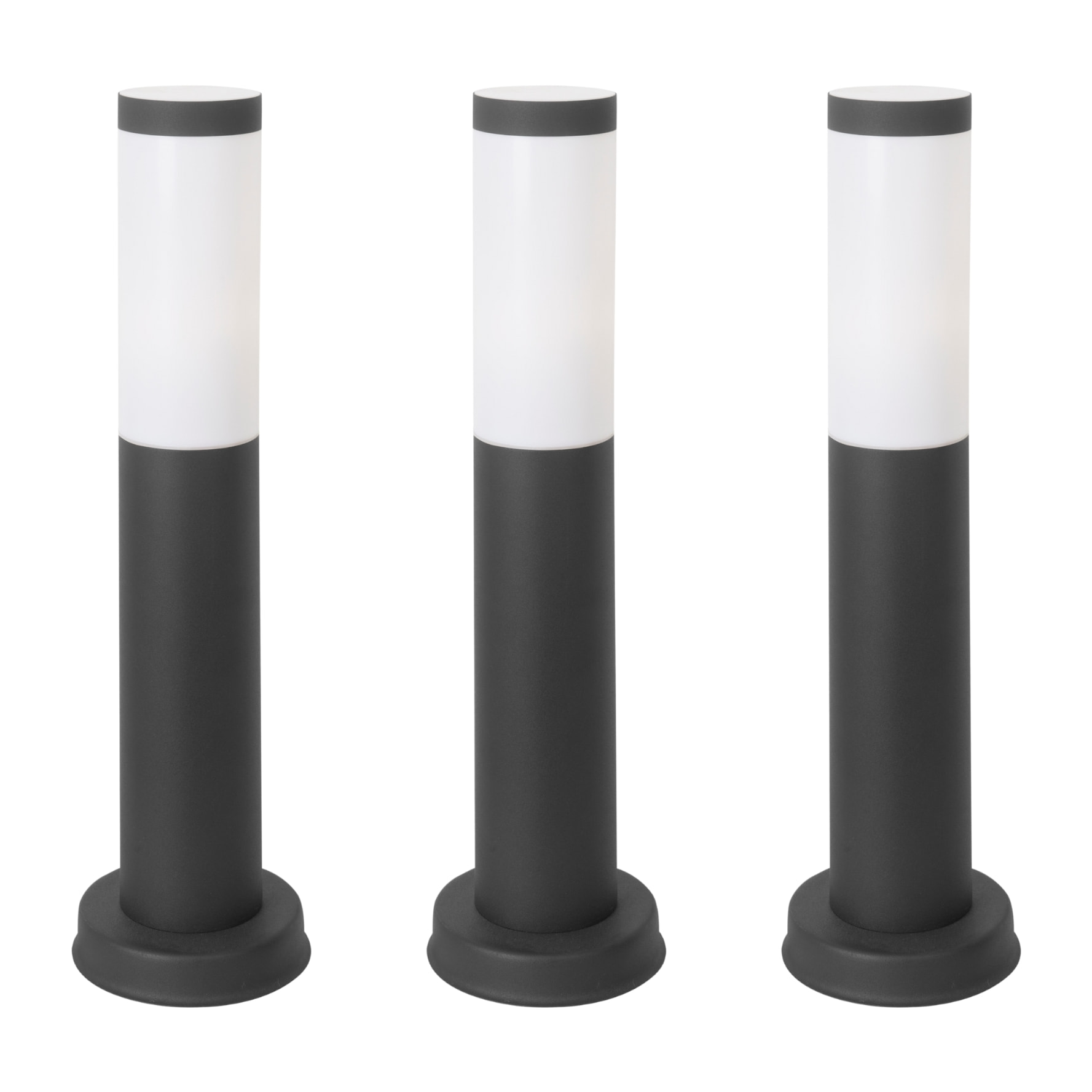 Forlight Koral Baliza Exterior para Jardín Resistente al Agua IP55. Bolardo de Acero Inoxidable Gris Urbano 23W. E27