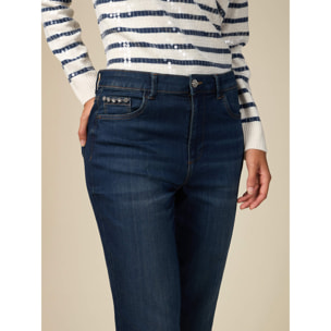 Oltre - Boyslim jeans with jewel details - Azul