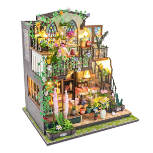 Casa de flores de Darcy. Maqueta 3D realista con gran detalle y luces led.