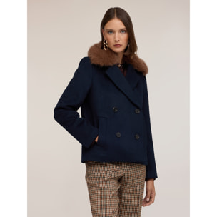 Motivi - Cappotto doppiopetto misto lana - Blu