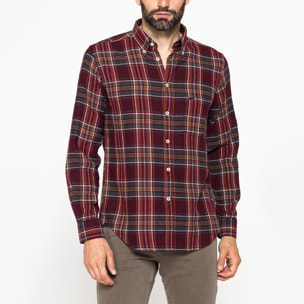 CAMICIA FANTASIA TINTO FILO IN FLANELLA LEGGERA