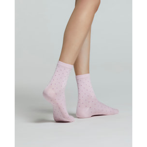 CALZA COTONE IBISCO CON MICRO DISEGNI