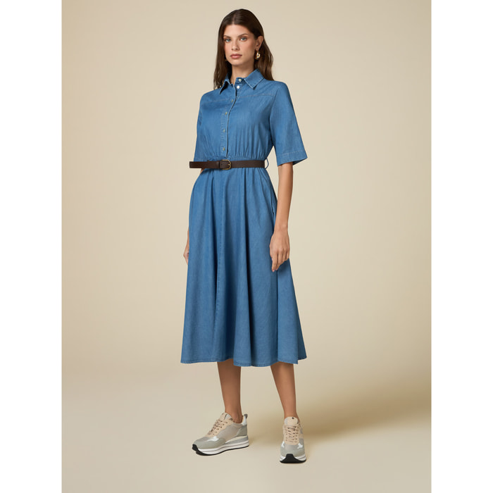 Oltre - Tencel shirt dress - Light - blue