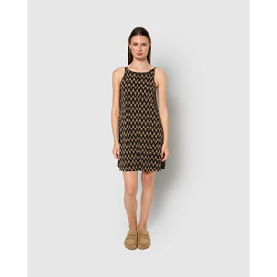 Vestido corto tirantes crepe kamala negro