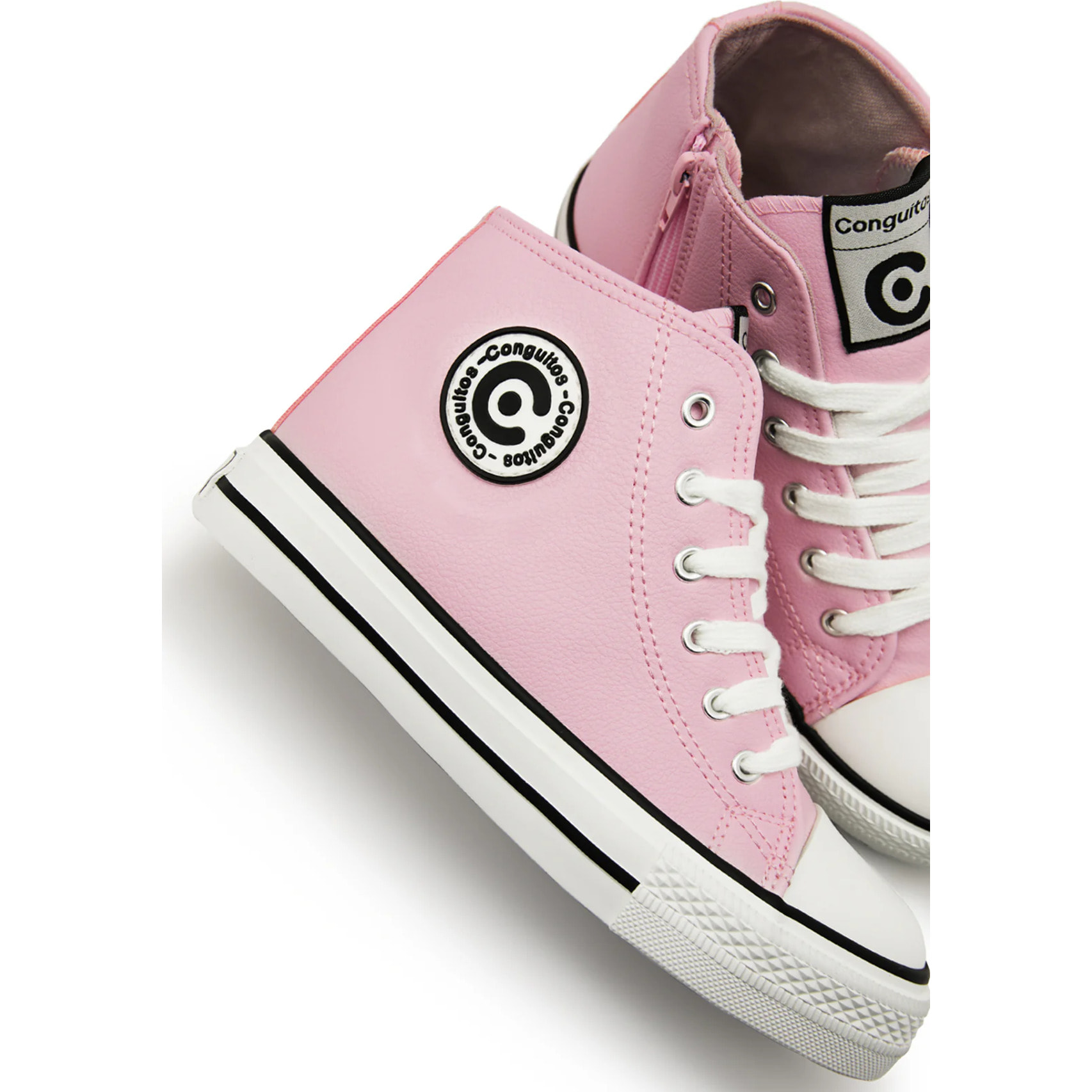 Zapatillas Altas de Niña Logo Napa Rosa