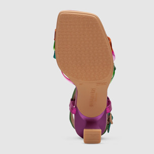 Sandalia Tacon Danielle Multi metal 6 cm