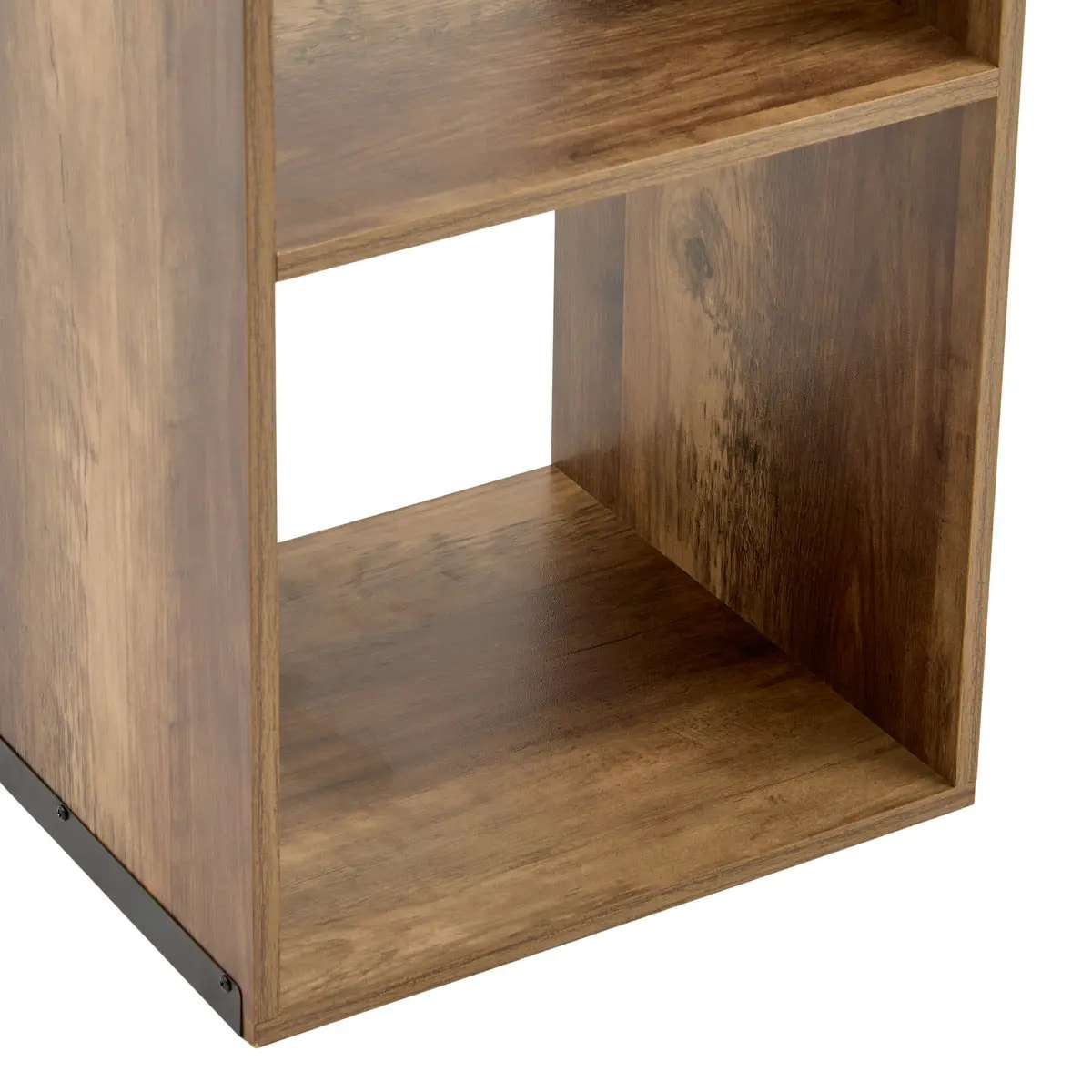 Étagère colonne 3 cases indus "Mix N' Modul" effet bois foncé
