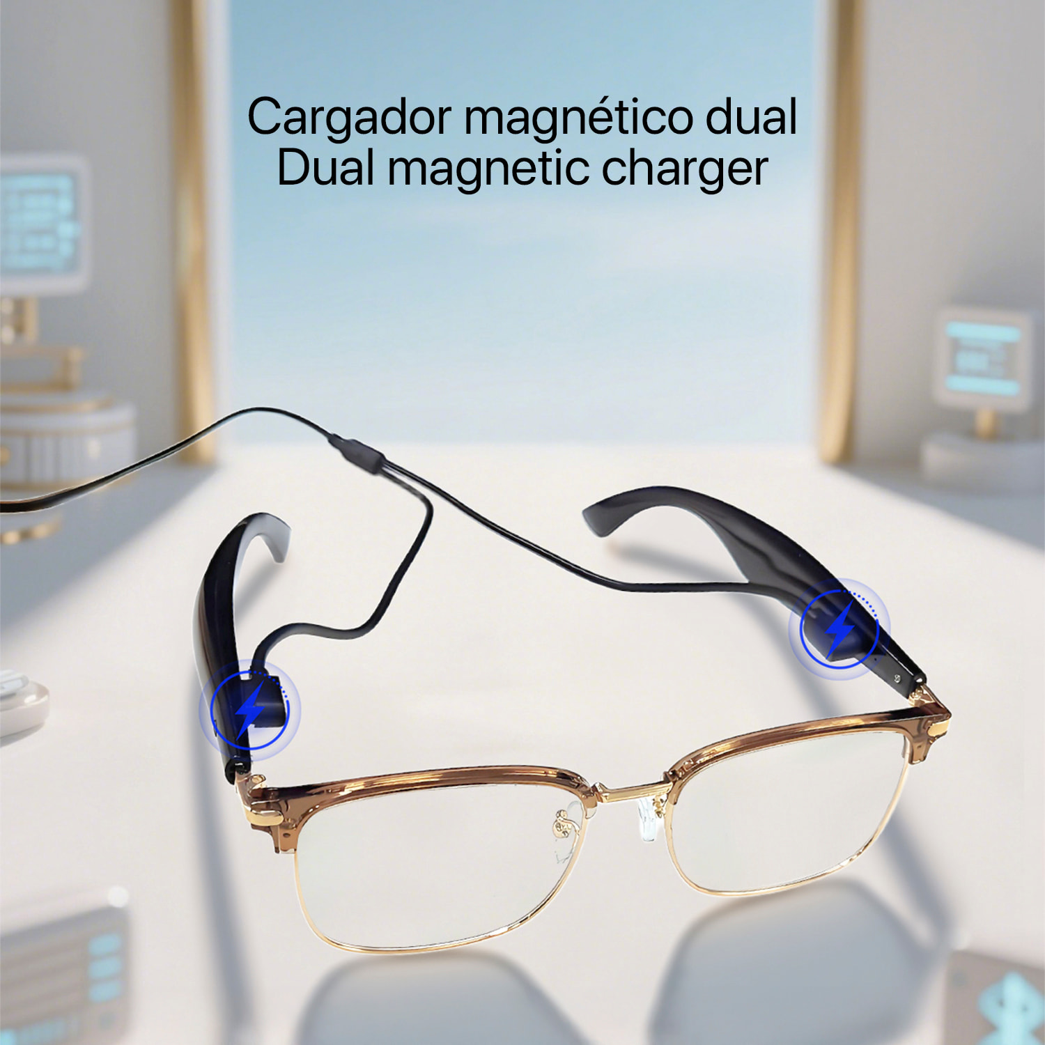 Gafas AI GY-600, traducción de +100 idiomas, asistente inteligente y reproducción de música.