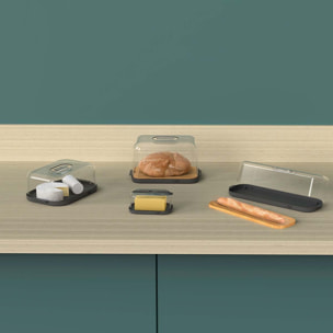 Boîte à pain 29cm Gris Fresh Eat