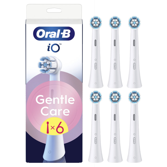 Oral-B Série iO Gentle Care, Brossettes rondes de rechange Authentiques, Convient aux Gencives sensibles, 6