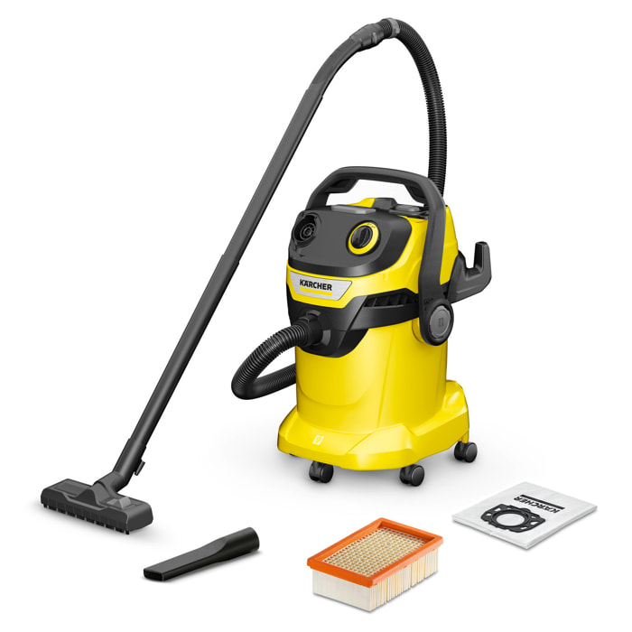 Aspirateur eau et poussière Karcher WD 5 V-25/5/22 - Puissance 1100W- Capacité 25L- Cuve plastique- Flexible 5m- Nettoyage du filtre