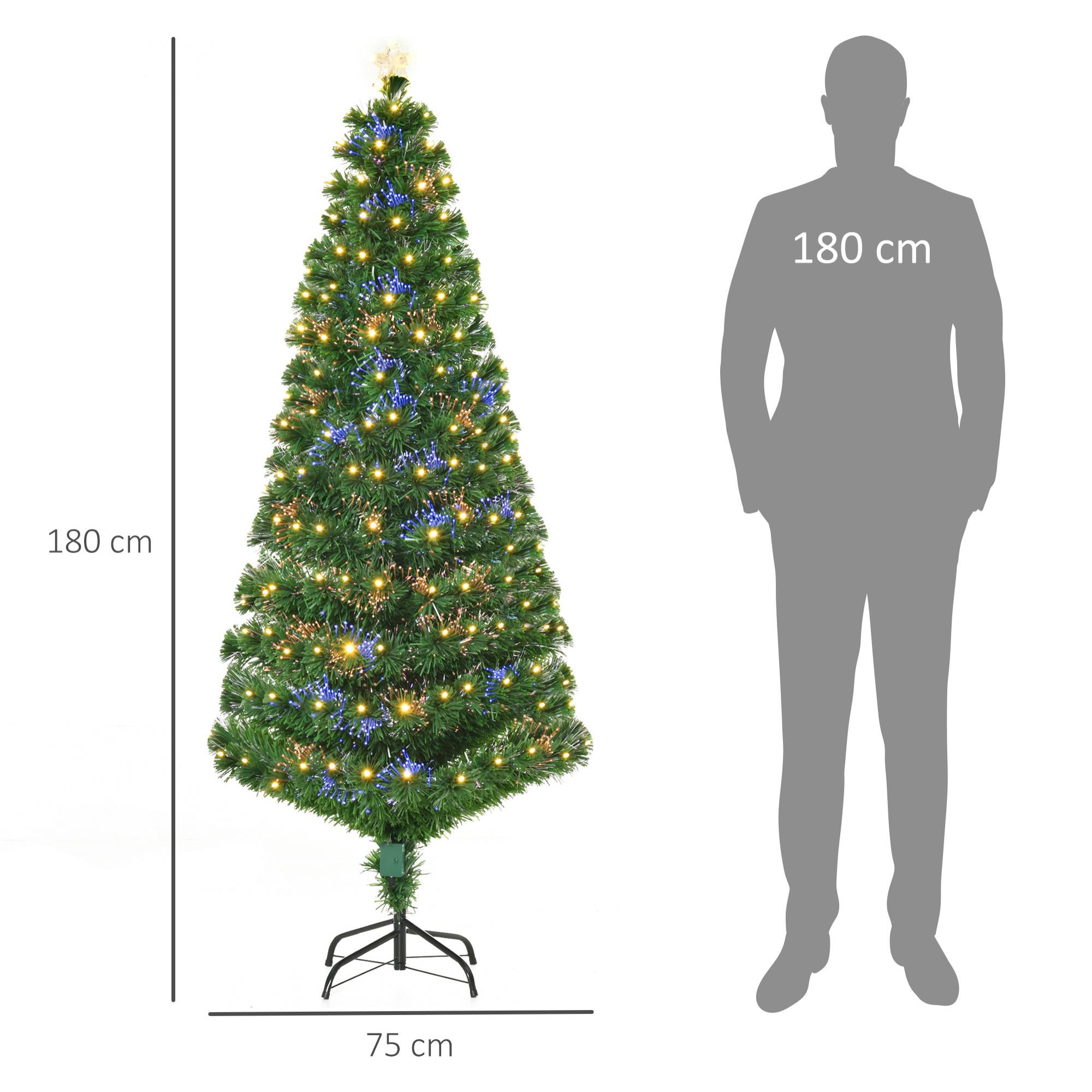 Árbol de Navidad con Luces LED de PVC y Metal Φ82x180cm Verde