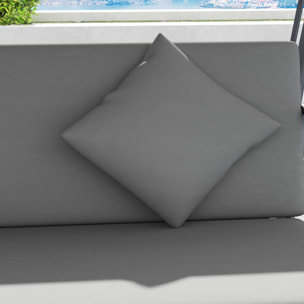 Balancelle de jardin convertible 3 places grand confort inclinaison toit réglable matelas fourni métal polyester gris clair
