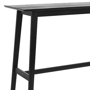 Table de bar rectangulaire 4 personnes en bois noir 120 cm - Buvette
