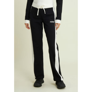 Pantaloni neri con bande laterali bianche