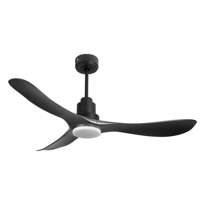 Ventilateur de plafond Réversible  Thermostat Dimmable Wifi Moteur à courant continu Toits en pente Télécommande Lumière à trois tons Hypersilence Mémoire