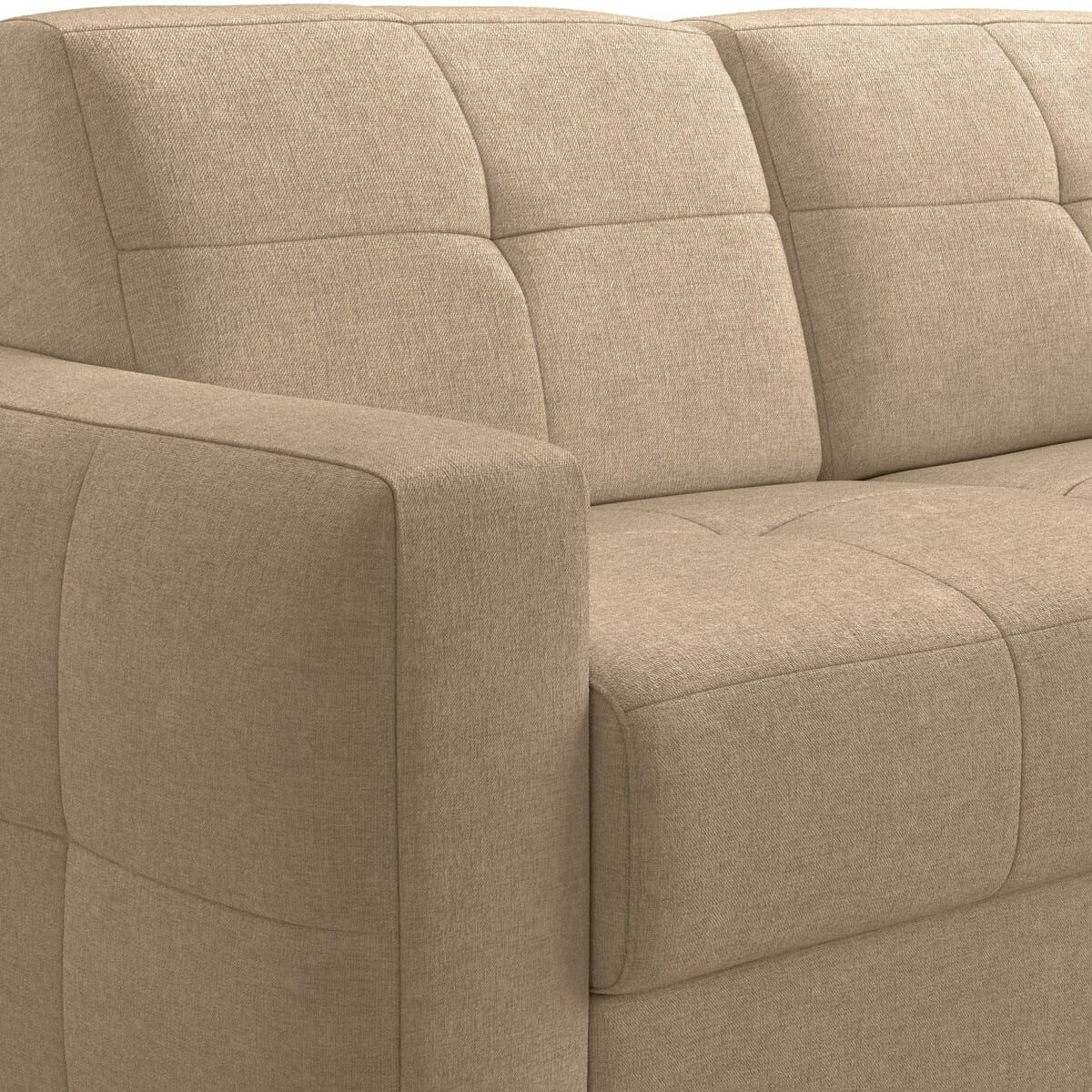 Canapé capitonné convertible 3 places en tissu chenille - ouverture express - CASSIAN