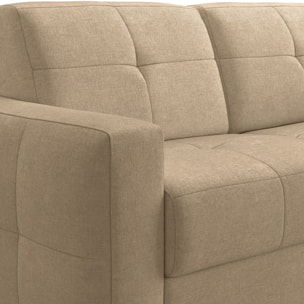 Canapé capitonné convertible 3 places en tissu chenille - ouverture express - CASSIAN