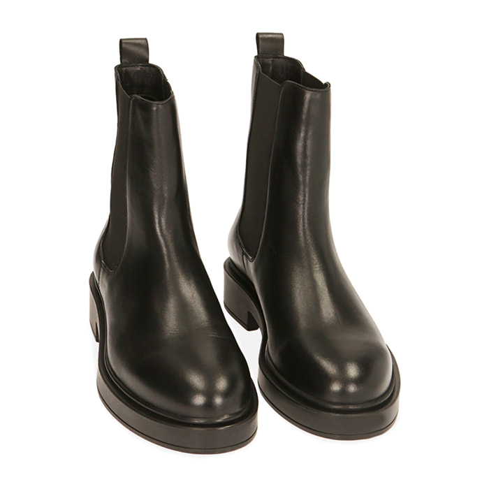 Botines Chelsea de cuero negro