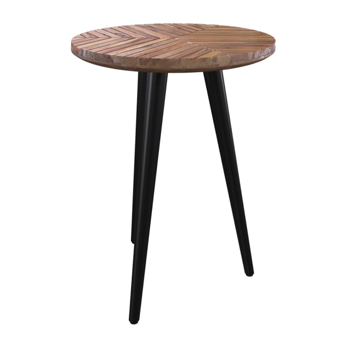 Table basse ronde en bois d'acacia D40 cm - Ella