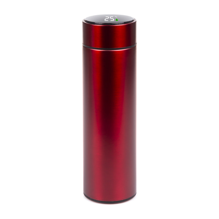 Termo sportivo da 500ml con indicatore di temperatura intelligente. Bottiglia d'acqua isolata sottovuoto, fino a 12 ore di mantenimento del calore.