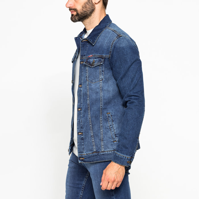 GIACCA DI JEANS DA UOMO MOD. TRUCKER IN DENIM STRETCH
