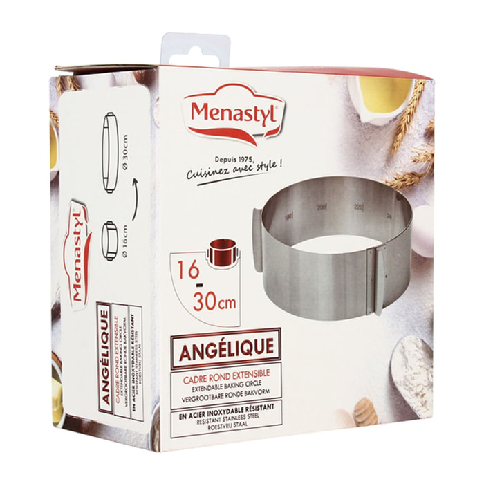 Cadre extensible rond en acier inoxydable ANGELIQUE