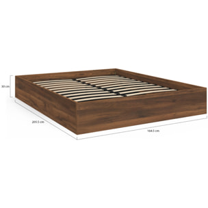Lit coffre Malta 160x200cm effet bois noyer