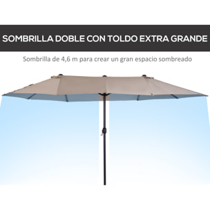Sombrilla Doble de Tela de Poliá©ster 4.6x2.7x2.4m Cafá©