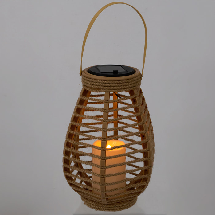 Lanterne Solaire Effet Bougie H26.5cm