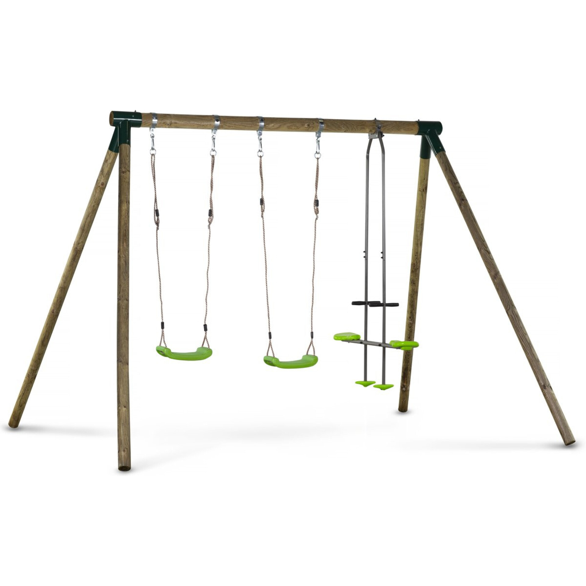 Portique bois "Lana" - Avec 2 balançoires et 1 vis-à-vis.