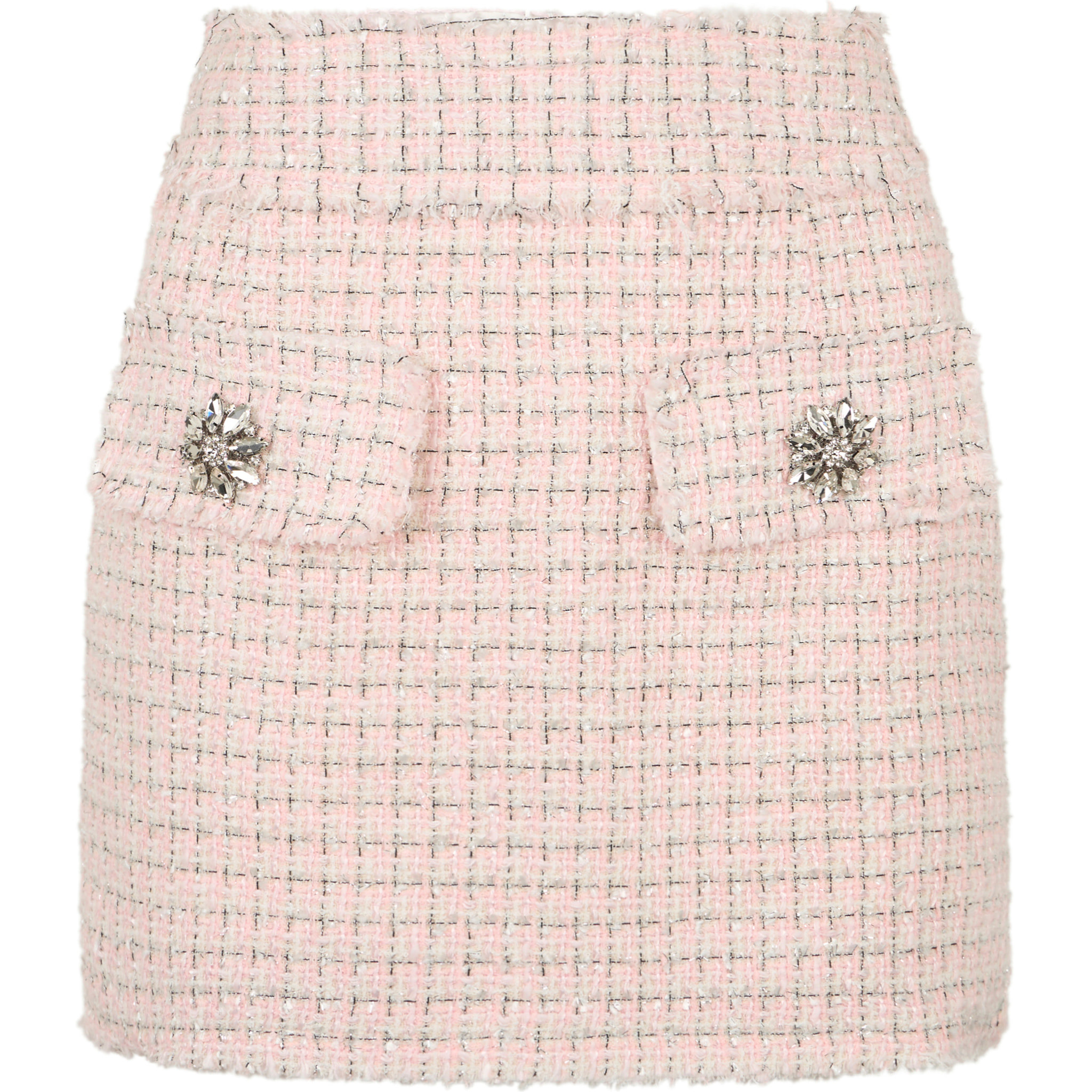 PHILIPP PLEIN Tweed Mini Skirt Crystals