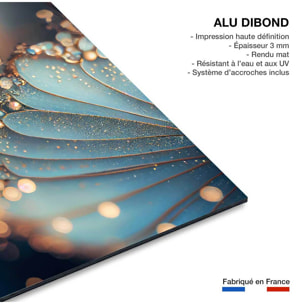 Tableau de fleurs gouttes d'or et petales blancs  Tableau alu Dibond