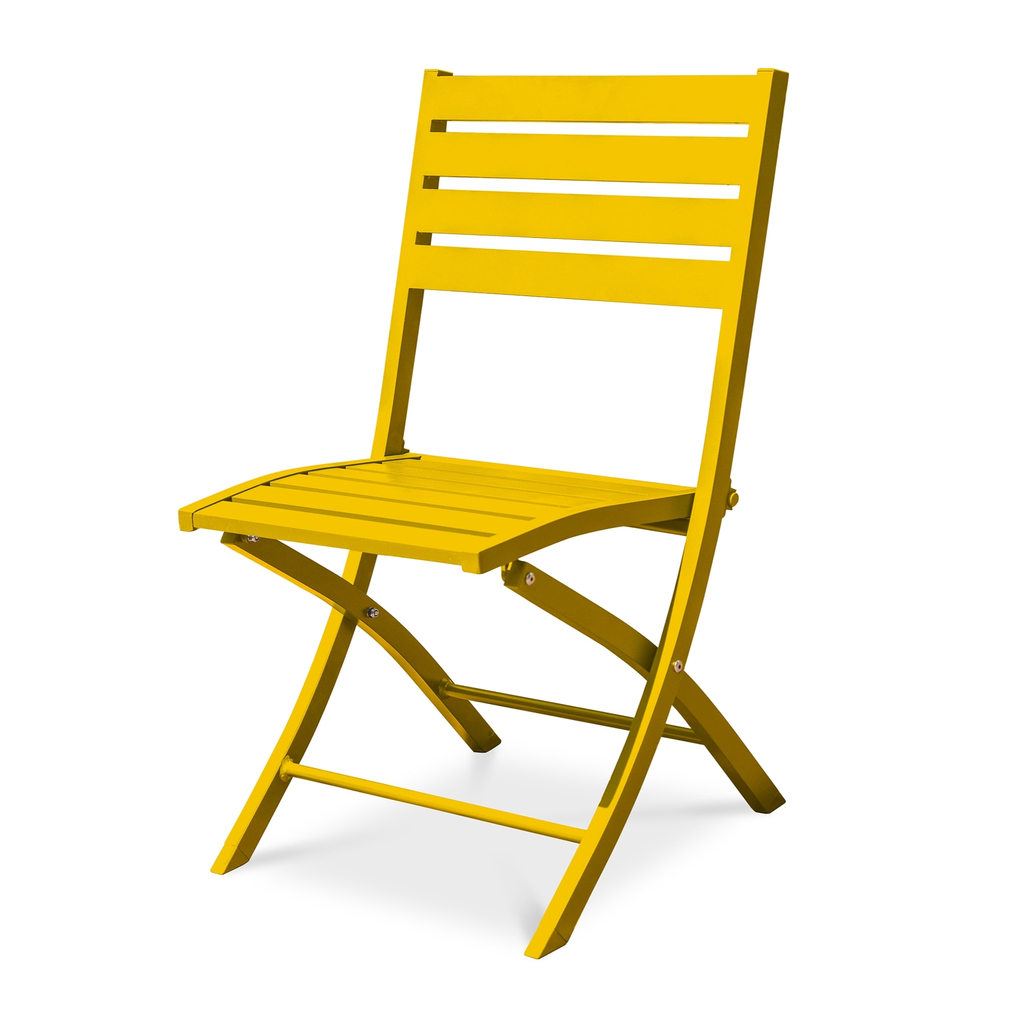MARIUS - Chaise de jardin pliante en aluminium moutarde