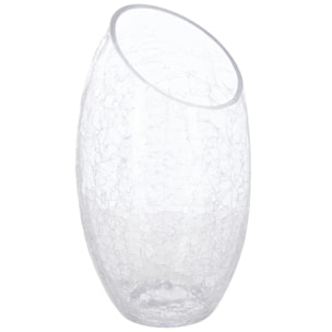 Vase bombé verre craquelé H23cm