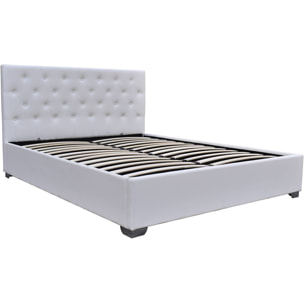 Lit double avec coffre "Tino" - 160 × 200 cm - Blanc