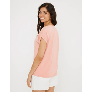 Camiseta Manga Corta Rosa - Amiyin