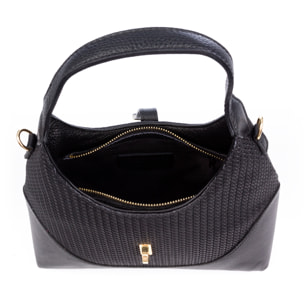 Belgioioso Bolso de hombro Mujer. Piel auténtica acabado Dollaro estampado