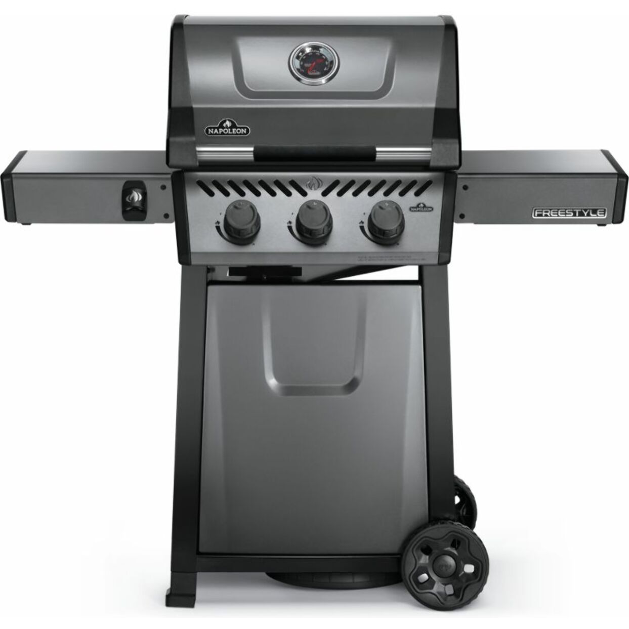 Barbecue gaz NAPOLEON Freestyle F365PGT-FR gris noir 3 brûleurs sur chariot, 51x45 cm