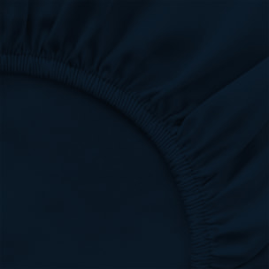 LENZUOLO SOTTO MAX COLOR CON ANGOLO 40CM, 100% COTONE, MADE IN ITALY, BLU SCURO