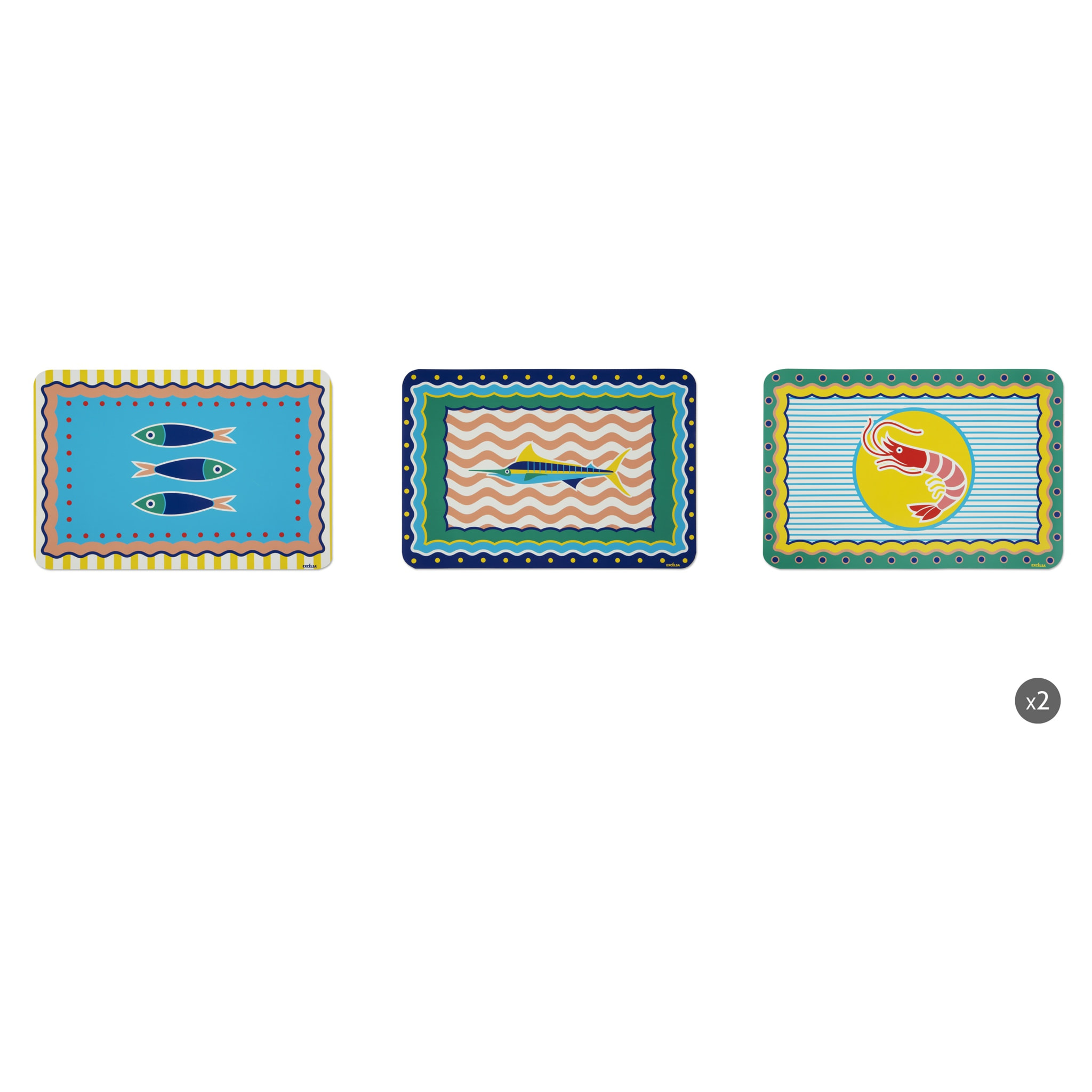 Set de 6 sets de table rectangulaires Excelsa – Corfù, Polypropylène Multicolore